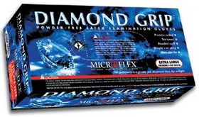 Microflex MXMF300L Diamond Grip Latex Gloves Lg