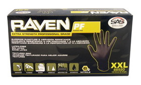 SAS Safety 66516 Raven Nitrile Small Black Powder-free Gloves