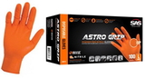 Sas Safety SS66572 Astro-Grip Orange Gloves Med Nitrile Powder Free
