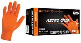 SAS Safety Corp 66575 Astro-Grip Orange Gloves XXL Nitrile Powder Free