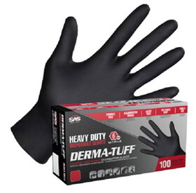 SAS Safety 66587 Derma-Tuff Medium Black&nbsp;Nitrile Gloves