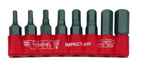 VIM Tools IMPACT-8HI 8 Piece SAE 5/16" Shank Impact Hex Bit Set