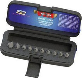 VIM Tools IMPACT-SFP6 10 Pc Power/Hand Impact Stubby Flat &amp; Phillips Driver Set