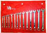 V8 Tools VT9114 14pc Long Pattern SAE Combo Wrench Set