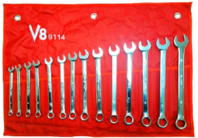 V8 Tools VT9114 14pc Long Pattern SAE Combo Wrench Set