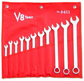 V8 Tools VT9411 11 Piece SAE Long-Pattern Combo Wrench Set