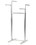 Econoco BA47SC Adjustable 4-way Rack, Base 24"; 46" to 75"H; Arms are 16"L w/ Puck Ends, Satin Chrome, 1" x3" tubing, Price/Each