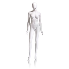 Econoco EVE-4H-OV Female Mannequin - Oval head, Arms by Side, Right Leg Slightly Forward, 71"H - Bust: 34", Waist: 25", Hip: 35", True White