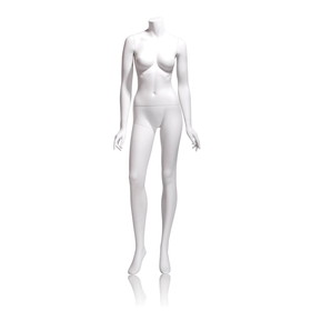 Econoco EVE-4HL Female Mannequin - Headless, Arms by Side, Right Leg Slightly Forward, 63"H - Bust: 34", Waist: 25", Hip: 35", True White