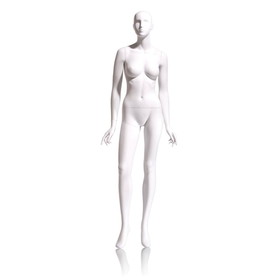 Econoco EVE-4H Female Mannequin - Abstract head, Arms by Side, Right Leg Slightly Forward, 71"H - Bust: 34", Waist: 25", Hip: 35", True White