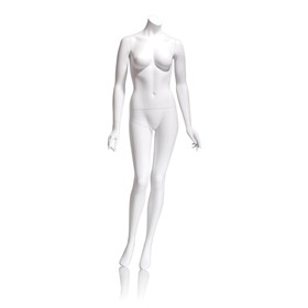 Econoco EVE-5HL Female Mannequin - Headless, Arms by Side, Right Leg Slightly Bent, 63"H - Bust: 34", Waist: 25", Hip: 35", True White
