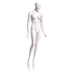 Econoco EVE-5H Female Mannequin - Abstract head, Arms by Side, Right Leg Slightly Bent, 71"H - Bust: 34", Waist: 25", Hip: 35", True White