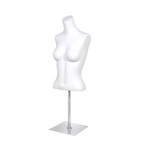 Econoco FBUST10RB Female Torso Form with Base, White, Finish: Matte