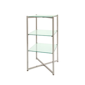 Econoco Folding Glass Tower With Chrome Finish Fgt