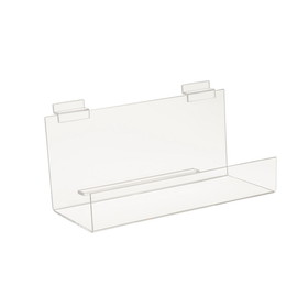 Econoco Acrylic Book Shelf With 2 Lip For Slatwall