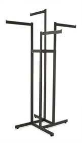 Econoco 4 Way Garment Rack With Straight Arms Square Tubing Uprights