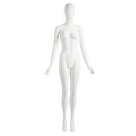 Econoco NIK1OV Female Mannequin - Oval Head, Arms by Side, Finish: Matte White