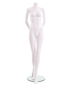 Econoco NIK2HL Female Mannequin - Headless, Arms Behind Back, Finish: Matte White