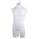 Econoco PEM78W Male Torso Form - No Arms, w/ Wire Loop and 7/8" Flange for Base, Milky White