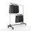 Econoco RZK8DH Economy Z-Rack with Black Base - Includes Add-On Bar, 64"L x 24"W x 70"H, Chrome Uprights and Hangrails, Black Base