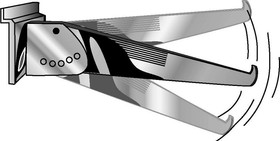 Econoco Adjustable Angle Shelf Brackets For Slatwall Chrome