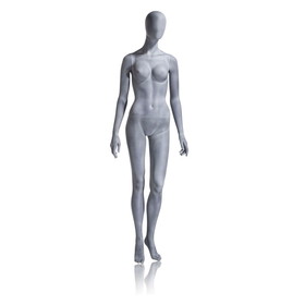 Econoco UBF-1 Female Mannequin - Oval Head, Arms at Side, Left Leg Slightly Bent, Natural Foundry Finish