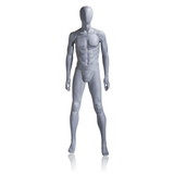 Econoco UBM-1 Male Mannequin - Oval Head, Arms at Side, Legs Slightly Bent, Natural Foundry Finish