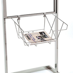 Econoco WSB2 Wire Literature Basket for Bulletin Sign Holder, 18"W x 7"H x 11"D, Chrome