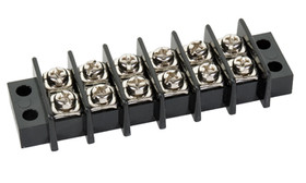 TE Connectivity 1546671-6 Barrier Terminal Block/6 Position, Open End Mount, For Use With 22-14 Gauge Wire.
