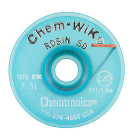 EDMO 2-5L Chem-Wik&#174; Rosin Sd Desoldering Wick , 0.030, 5Ft Bobbin, #1 Gray