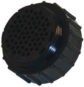 TE Connectivity 205842-1 Circular Connector/Standard, Female, 63 Position, Free Hanging Mount, Straight Angle, Threaded.