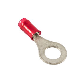 TE Connectivity 31894 Pidg #1/4 Nylon Ring Terminal , 22 - 16 Awg, Red, 0.469"W, 1.078"L, 0.140" Dia.