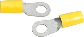 TE Connectivity 324052 RING TERMINAL/9.53 stud/tab size, female, insulated, yellow, tin plating, copper material, nylon insulation. 324 series. For use with 4 gauge wire.