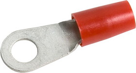 TE Connectivity 324082 Ring Terminal/6.35 Mm Stud/Tab Size, Female, Insulated, Red, Tin Plating, Copper Material, Nylon Insulation. 324 Series