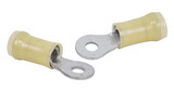 Te Connectivity 35107 Ring Terminal/#6 Stud/Tab Size, Female, Insulated, Yellow, Tin Plating, Copper Material, Nylon Insulation, 300 Vac. Pidg Series. For Use With 12-10 Gauge Wire.