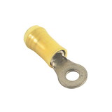 Te Connectivity 35108 Ring Terminal/#8 Stud/Tab Size, Female, Insulated, Yellow, Tin Plating, Copper Material, Nylon Insulation, 300 Vac. For Use With 12-10 Gauge Wire.