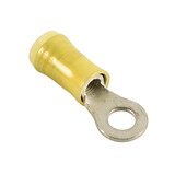 Te Connectivity 35109 Ring Terminal/#10 Stud/Tab Size, Female, Insulated, Yellow, Tin Plating, Copper Material, Nylon Insulation, 300 Vac. For Use With 12-10 Gauge Wire.