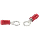 Te Connectivity 36154 Ring Terminal/#10 Stud/Tab Size, Female, Insulated, Red, Tin Plating, Copper Material, Nylon Insulation, 300 Vac. For Use With 22-16 Gauge Wire.