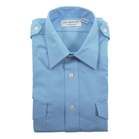 Van Heusen 57-307-165 Mens Aviator Style Shirt/Short Sleeve/Blue/Size 16.5