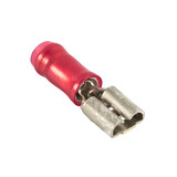 Te Connectivity 640911-1 Receptacle/Female, Insulated, Red, 300 Vac, Pidg Series. Stud/Tab Size: 5.21 Mm X .81 Mm. For Use With 22-18 Gauge Wire.