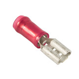 Te Connectivity 640917-1 Receptacle/Female, Insulated, Red, 300 Vac, Pidg Series. Stud/Tab Size: 4.75 Mm X .51 Mm. For Use With 22-18 Gauge Wire.