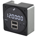 Mid-Continent Instruments And Avionics 6420093-2 CH93 CHRONOS Digital Clock High Power USB Charger, Dual USB-A ports