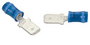 Te Connectivity 66024-2 Tab/Male, Insulated, Blue, Pidg Series. Stud/Tab Size: 6.35 Mm X .81 Mm. For Use With 16-14 Gauge Wire.
