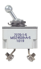 Klixon 7270-1-5 7270-1 Series Circuit Breaker , 5 Amp Rating, Toggle Actuator