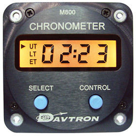 Davtron 800-5V Chronometer/Digital Clock With 5V Lighting.  Displays Universal Time, Local Time, And Elapsed Time. 2 1/4 Internal Mount, 2-Button Control.