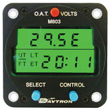 Davtron 1069-803-28V-NVG Chronometer/Digital Clock 28 Volt Lighting With Night Vision Lighting Green A/O.A.T. (Outside Air Temperature) F &Amp; C/Includes: Temperature Probe/Ut/Lt/Ft/Et Digital Clock