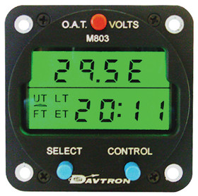 Davtron 803-28V-NVG M803 Digital Clock Chronometer, O.A.T., Voltage Gauge , 28V Nvis Green A Lighting