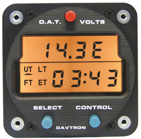 Davtron 1064-803-5V Chronometer/Digital Clock With 5V Lighting. 2 1/4 Internal Mount. O.A.T. (Outside Air Temperature) F &Amp; C/Includes: Temperature Probe.