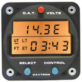 Davtron M803B-2-0/5-BATT M803 Digital Clock Chronometer, O.A.T., Voltage Gauge, 28V Orange Lighting Bell Helicopter Configuration