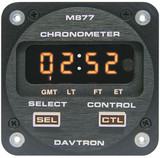 Davtron 877-28V 877 Series Digital Chronometer , 28V Lighting, Illuminated Buttons, Black Face Plate, Rear Mount